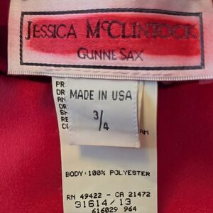 Gunne Sax | Dresses | Sale Vintage Gunne Sax By Jessica Mcclintock Red ...